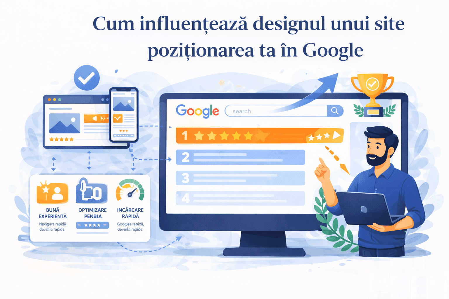Cum influențează designul unui site poziționarea ta în Google